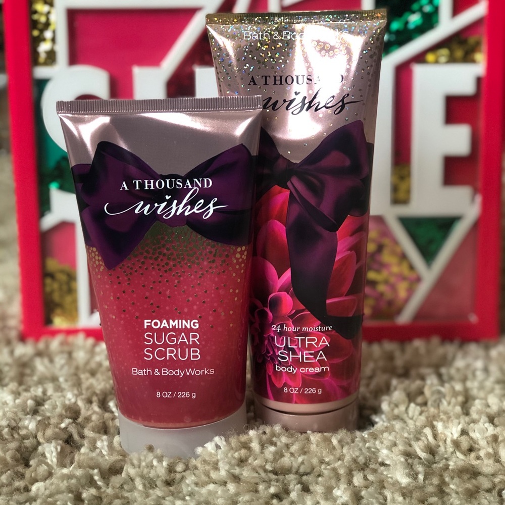 One thousand Wishes, sugar scrub &body cream set.
